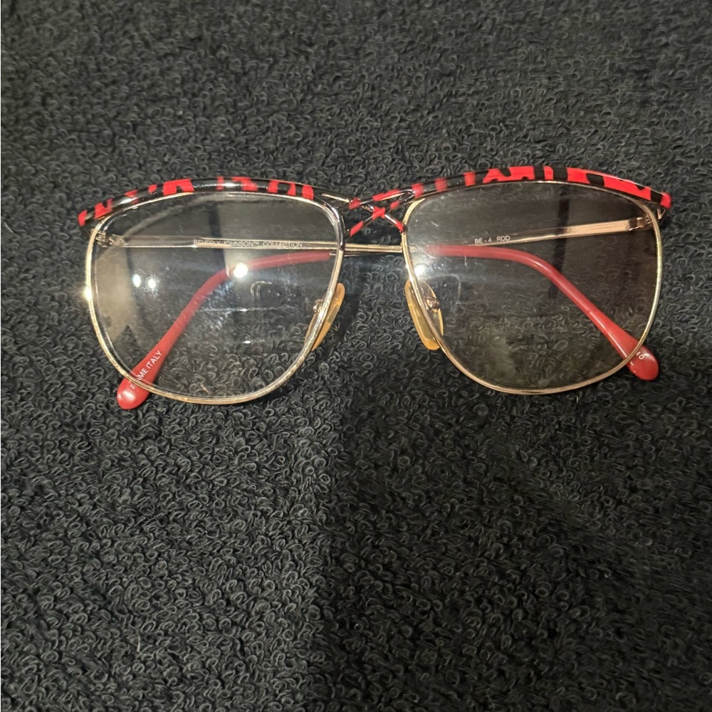 Beverly Johnson Red And Gold Glasses - image 1